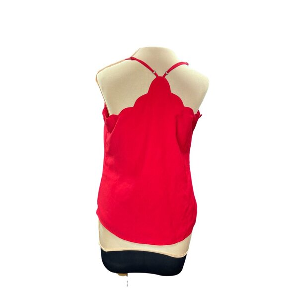 J.Crew Womens Scalloped Red Sleeveless Cami Top Size 6 - Picture 3 of 12